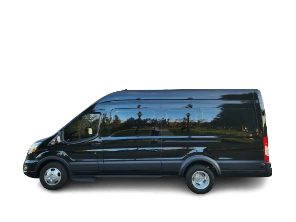 "2025 Ford Transit Van for Toronto fleet services, cargo transport, and passenger shuttle services. Book now for customizable configurations and powerful performance."