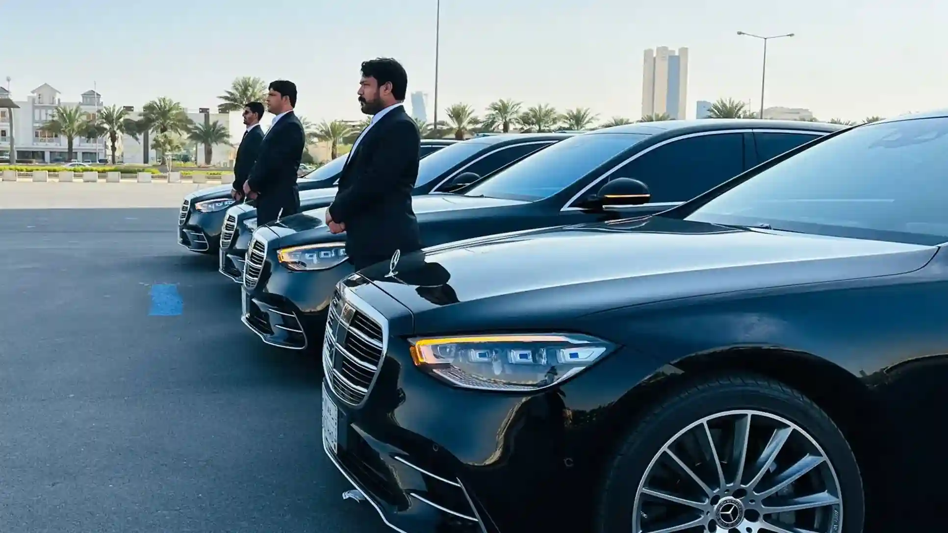 Elegant limousine waiting for passengers