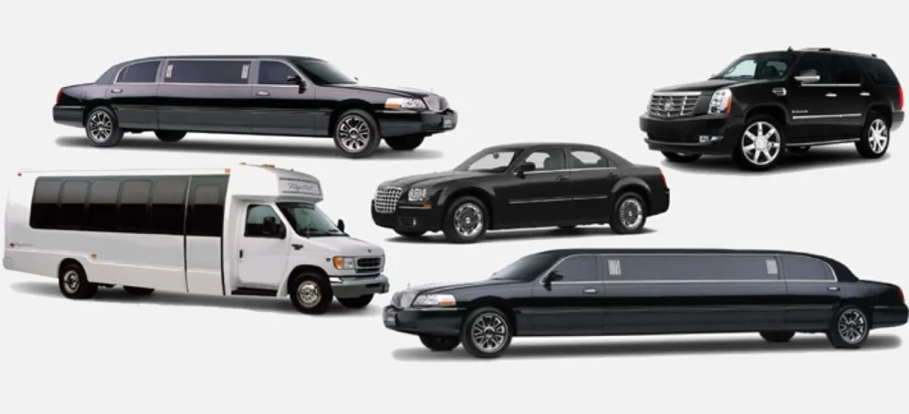 Visual comparison of luxury limo services between Top Limo Toronto and Our Company, featuring different vehicle types like SUVs, sedans, and stretch limousines, along with key service differences such as booking methods, chauffeur options, and real-time flight tracking.
