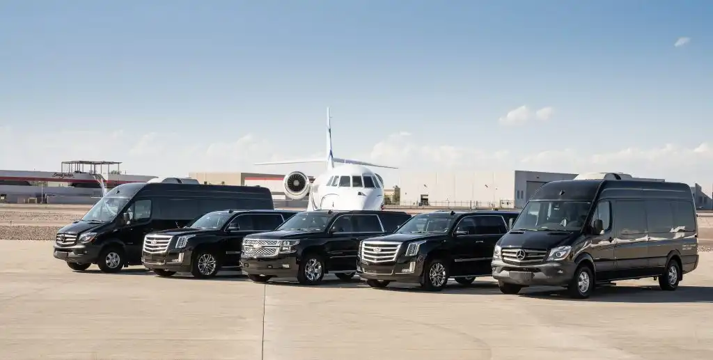 Buffalo Airport Limo service SUVs, sedans, and stretch limos ready for pickup