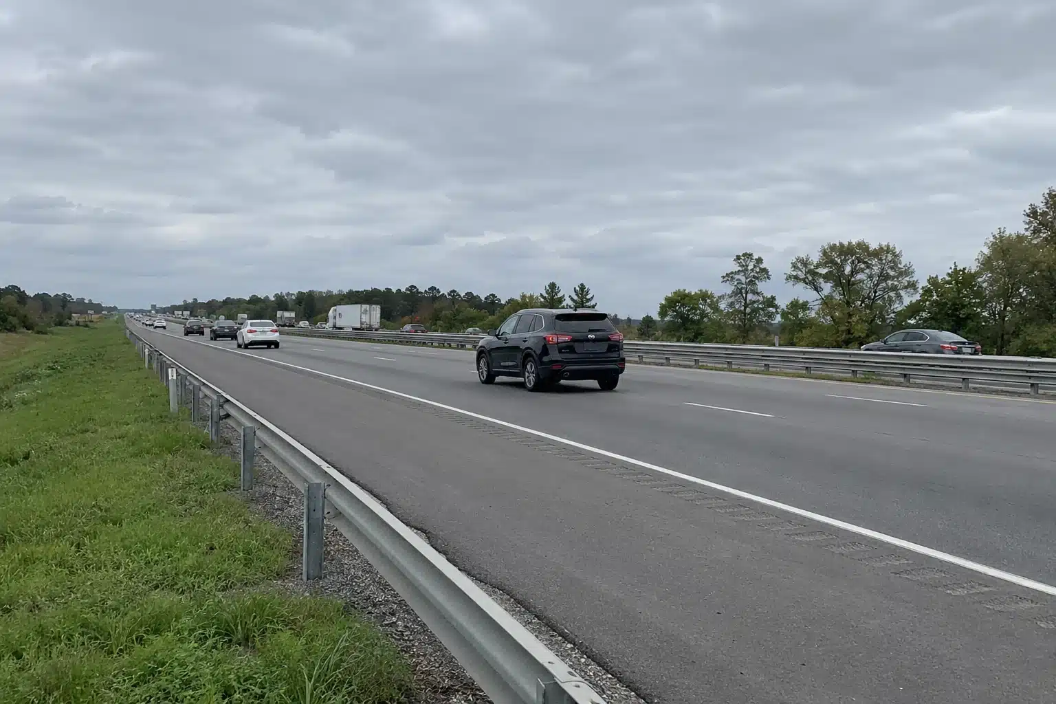 Black SUV on an Ontario highway